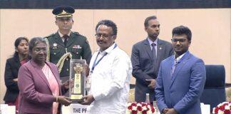 Shiridi Sai Electricals bags award from President